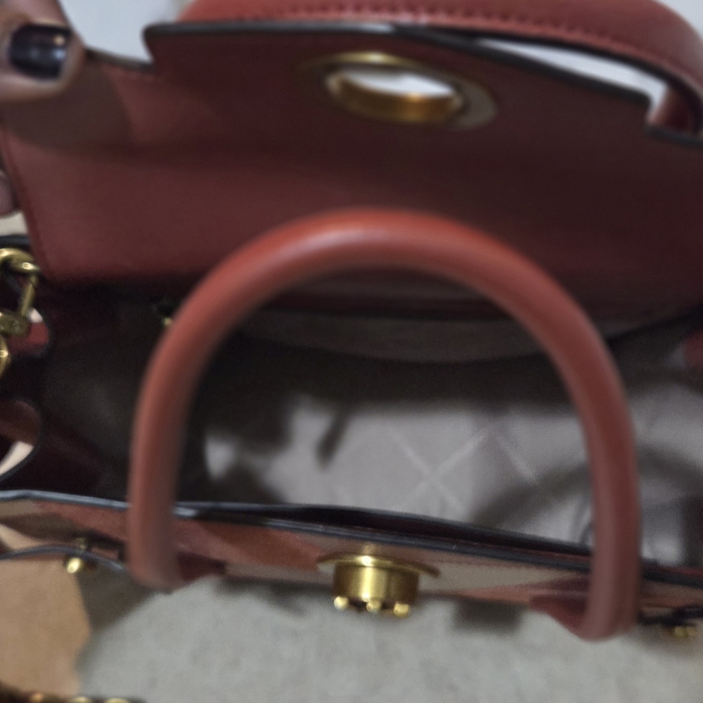 Michael Kors Patchwork Medium Satchel in Orange a… - image 4